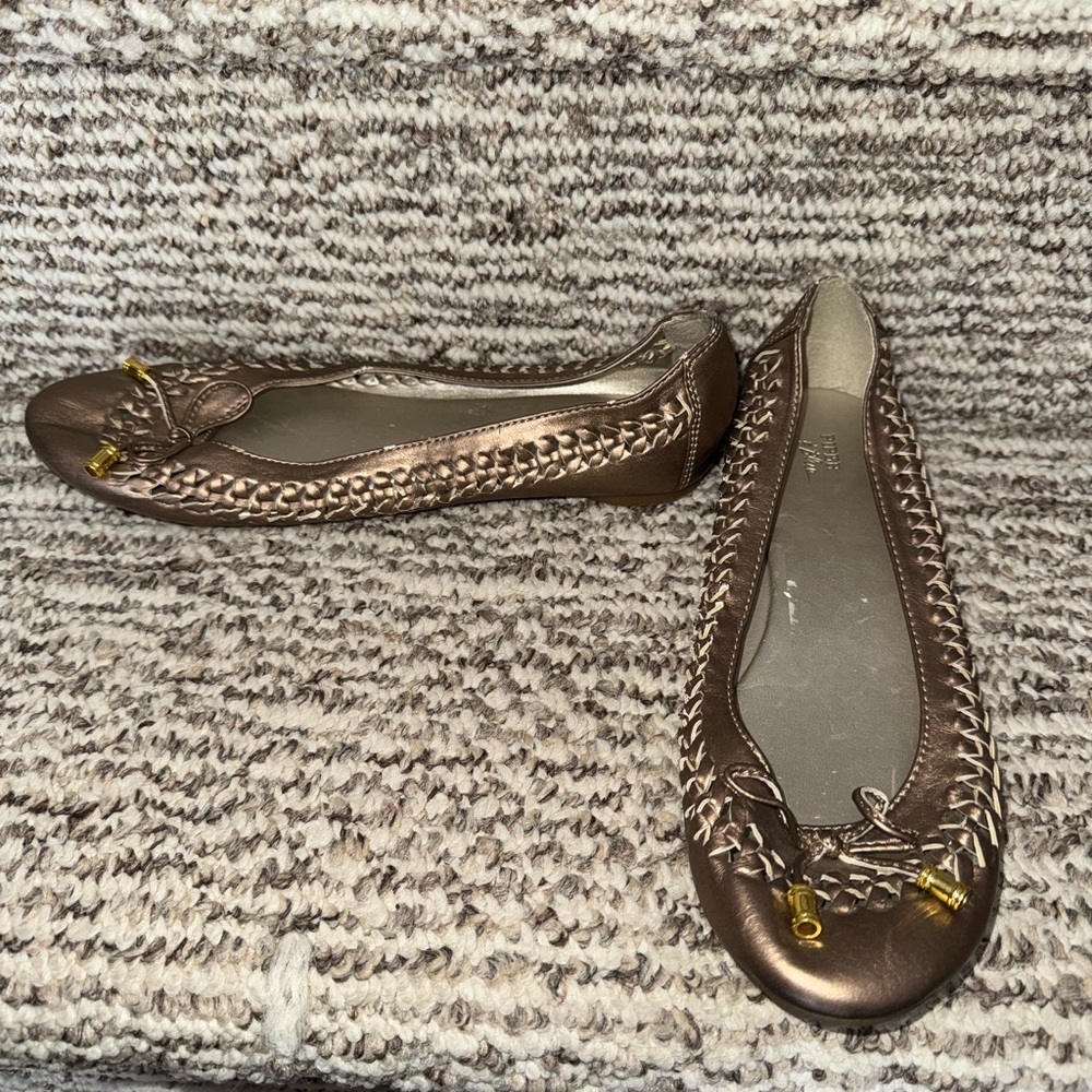 Piper & Blue Metallic Brown Flats
